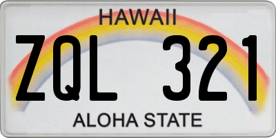 HI license plate ZQL321
