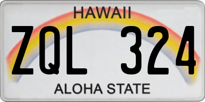 HI license plate ZQL324