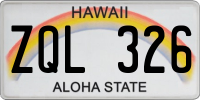 HI license plate ZQL326