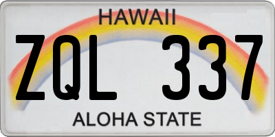 HI license plate ZQL337