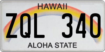 HI license plate ZQL340
