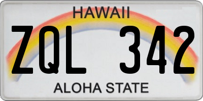 HI license plate ZQL342