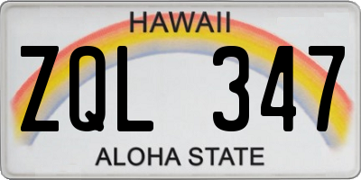HI license plate ZQL347