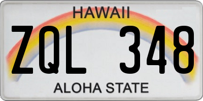 HI license plate ZQL348