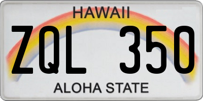 HI license plate ZQL350