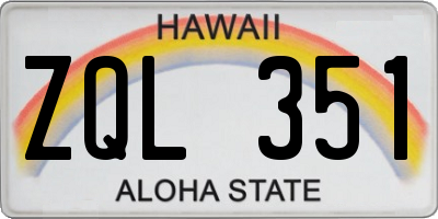 HI license plate ZQL351