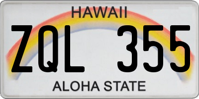 HI license plate ZQL355