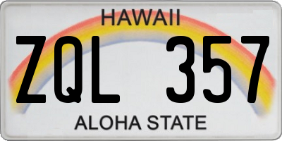 HI license plate ZQL357