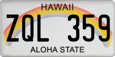 HI license plate ZQL359