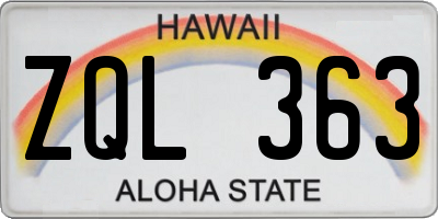 HI license plate ZQL363