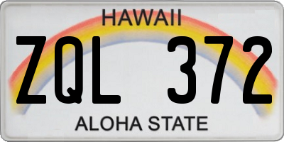 HI license plate ZQL372