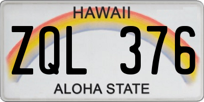 HI license plate ZQL376