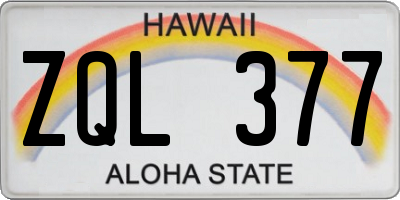 HI license plate ZQL377