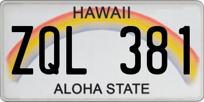 HI license plate ZQL381