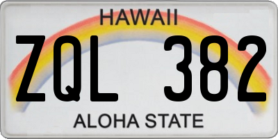 HI license plate ZQL382