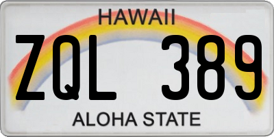 HI license plate ZQL389