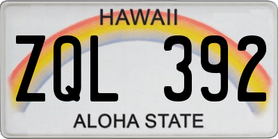 HI license plate ZQL392