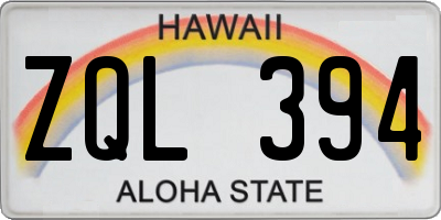 HI license plate ZQL394