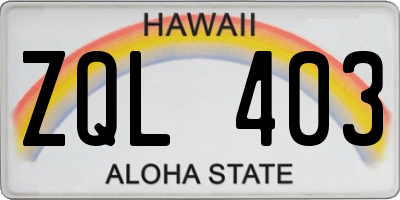 HI license plate ZQL403