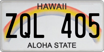 HI license plate ZQL405