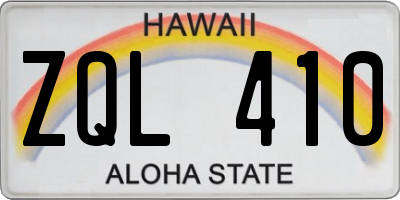 HI license plate ZQL410