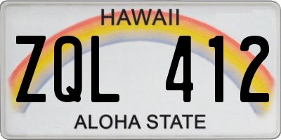 HI license plate ZQL412