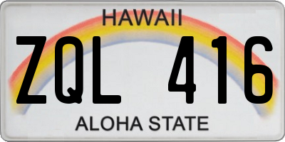 HI license plate ZQL416