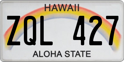 HI license plate ZQL427