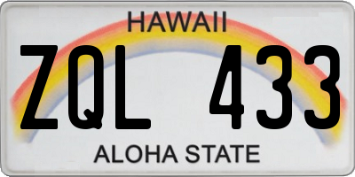 HI license plate ZQL433