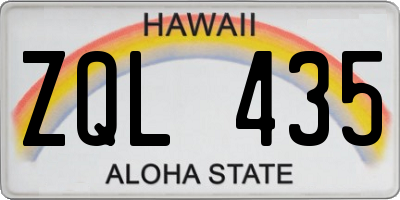 HI license plate ZQL435