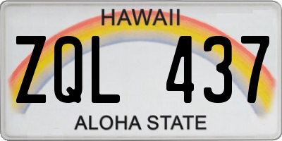 HI license plate ZQL437