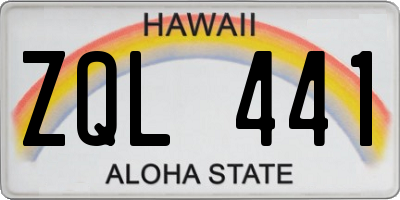 HI license plate ZQL441