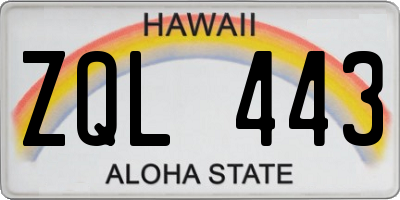 HI license plate ZQL443