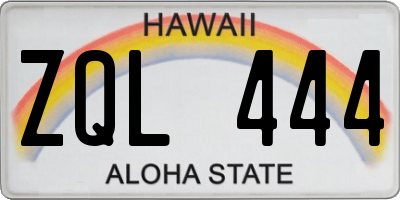 HI license plate ZQL444