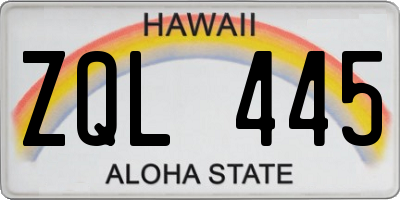 HI license plate ZQL445