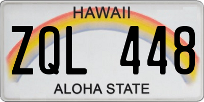 HI license plate ZQL448
