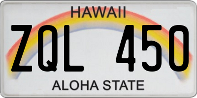 HI license plate ZQL450