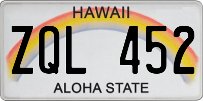 HI license plate ZQL452