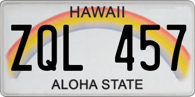 HI license plate ZQL457
