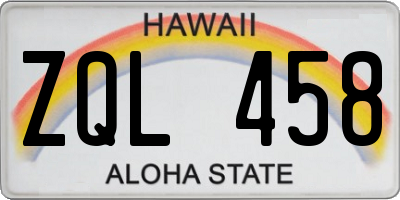 HI license plate ZQL458