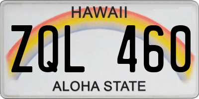 HI license plate ZQL460