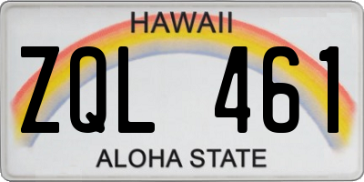 HI license plate ZQL461