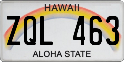 HI license plate ZQL463