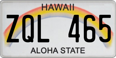 HI license plate ZQL465
