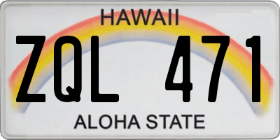 HI license plate ZQL471