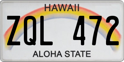 HI license plate ZQL472