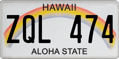 HI license plate ZQL474