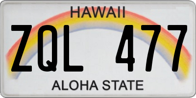 HI license plate ZQL477
