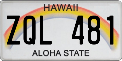 HI license plate ZQL481