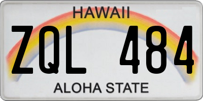 HI license plate ZQL484